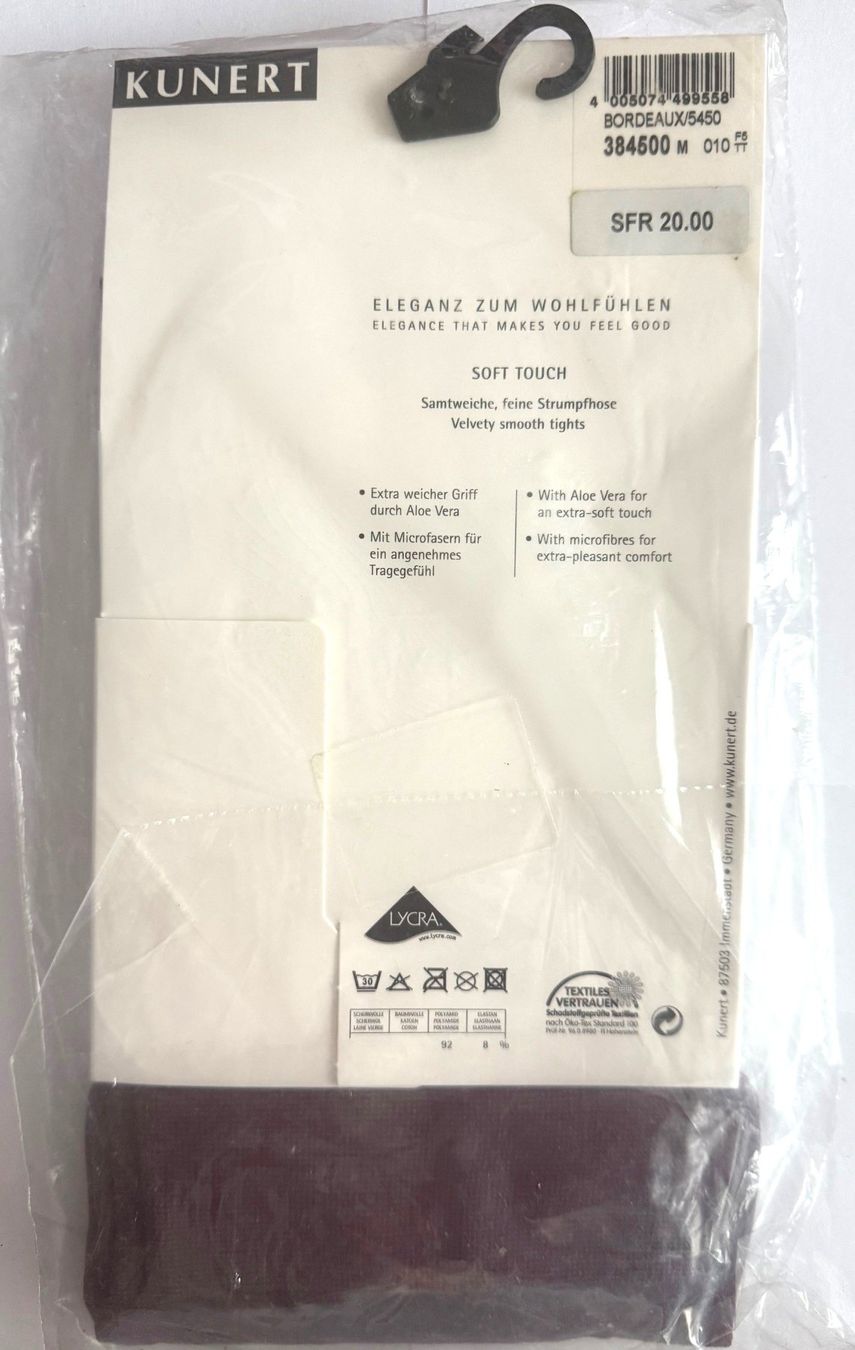 Kunert Calze & Collant: Strumpfhose Soft Touch Kunert – Nuovo e nell'imballaggio originale da Menziken venduto da ABA60 1
