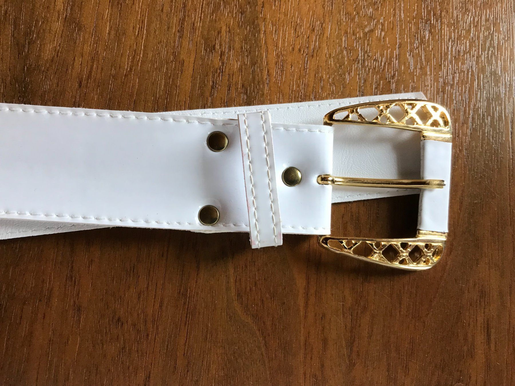 Cinture: Gurt weisst mit Gold Verschluss | TW 85 – Nuovo (secondo la descrizione) da Brunnenthal venduto da Eco07 3