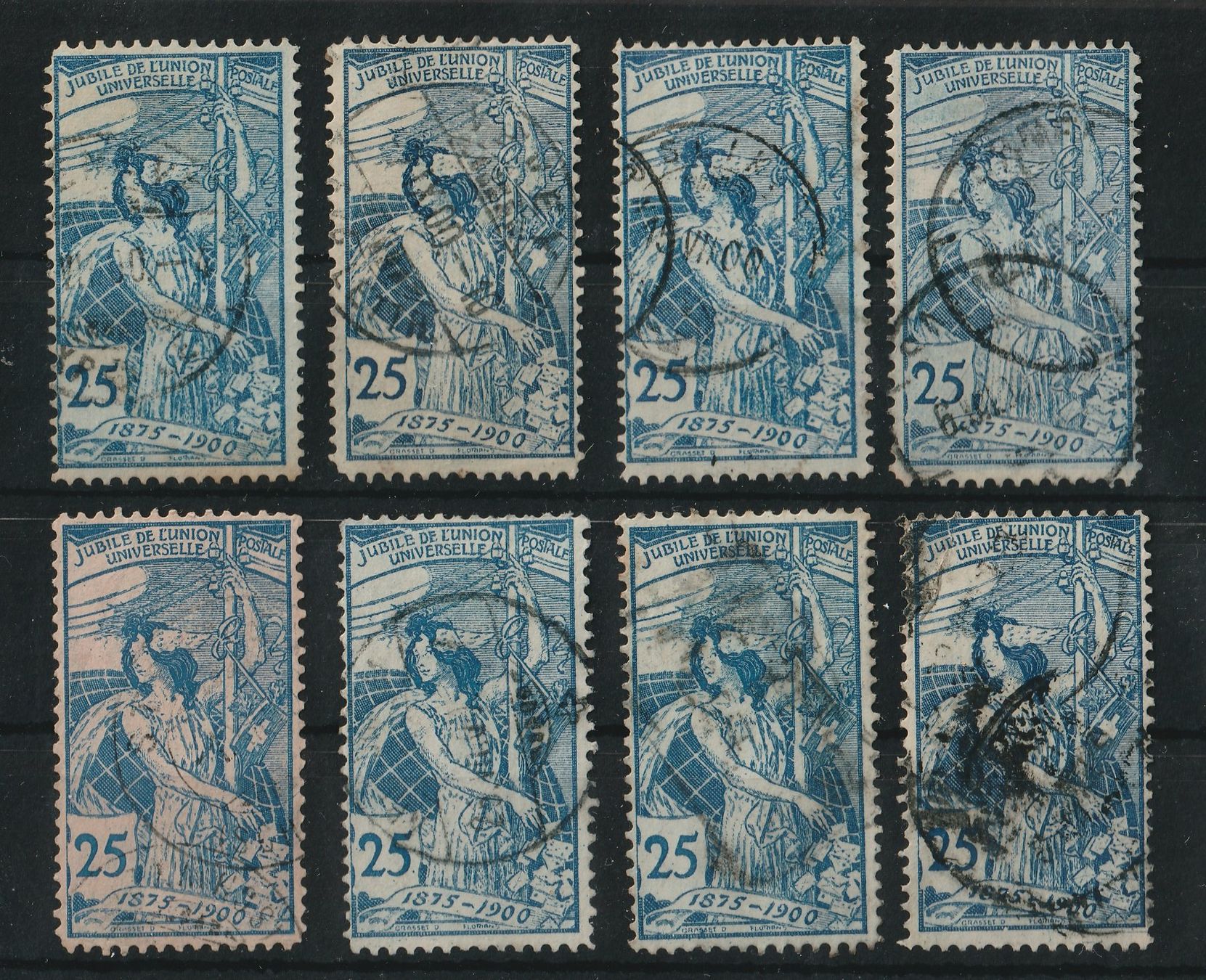 Alle Briefmarken: Lot 79 A, UPU 1900 25.Rp blau , gestempelt – Gebraucht aus Kradolf von Sibang2