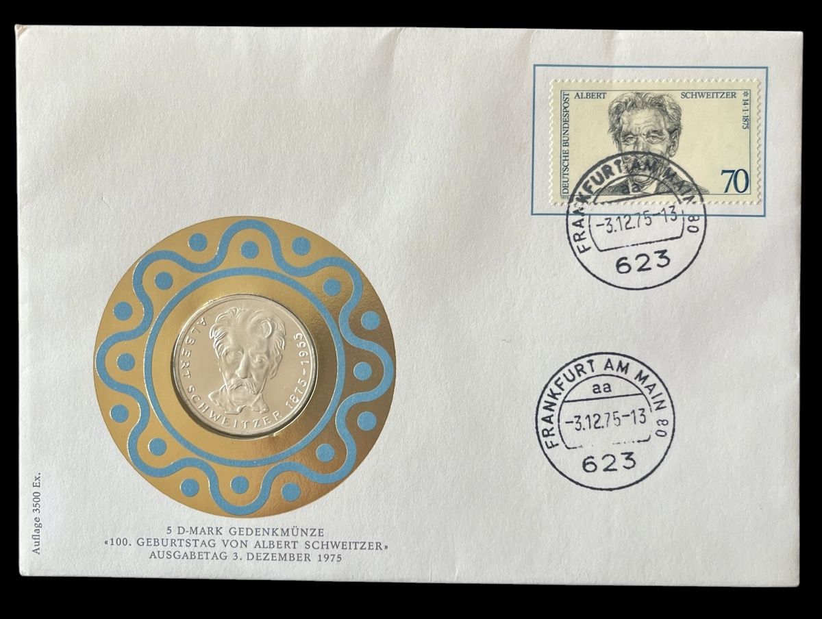 Alle Münzen: Münzbrief Albert Schweizer – Neu und originalverpackt aus Winterthur von Numismatica-Vitu