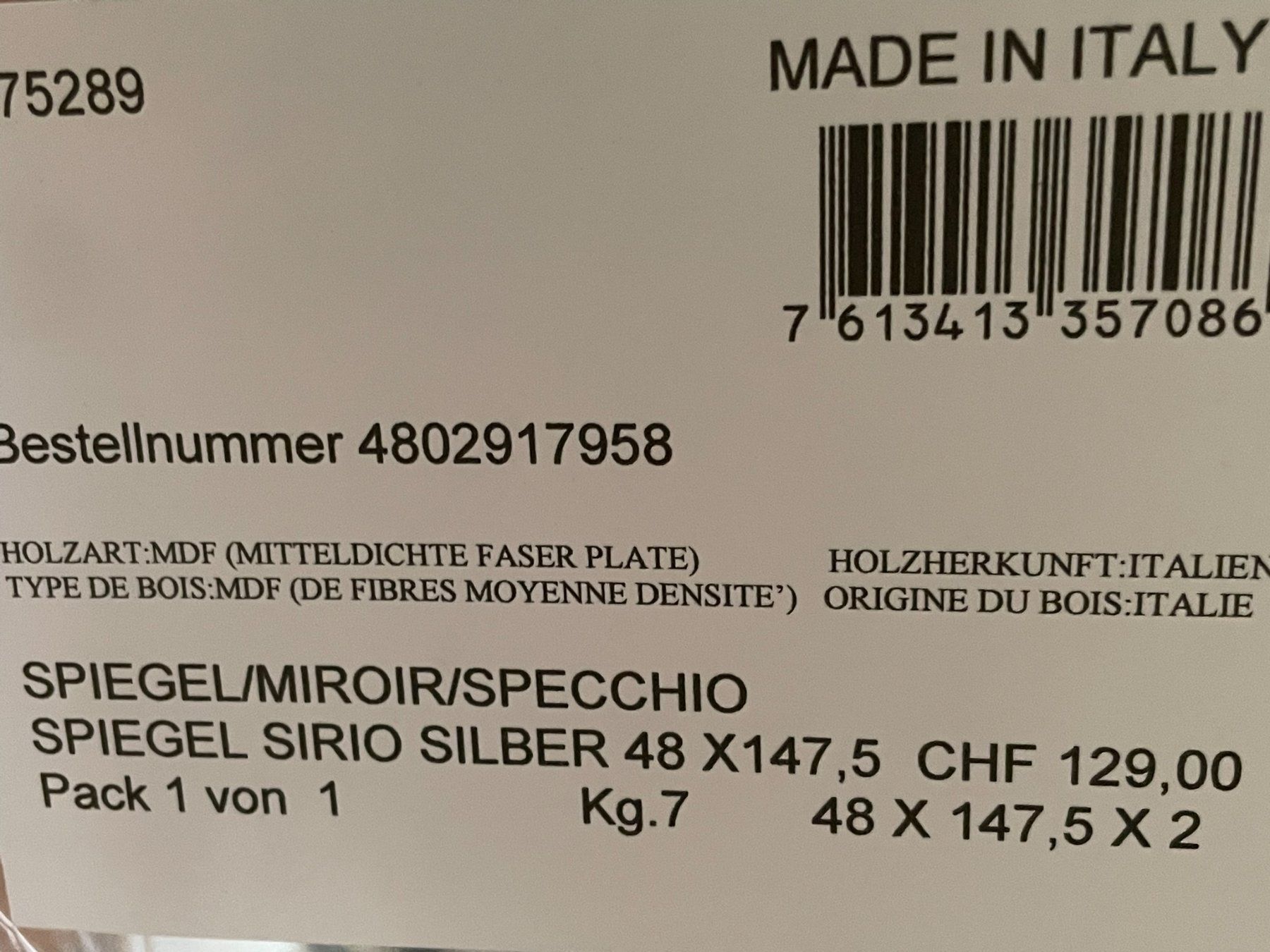 Livique Specchi: Wandspiegel silber – Nuovo e nell'imballaggio originale da Adlikon venduto da allforyouweinland 4
