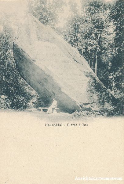 Cartoline postali: Neuchâtel - Pierre à Bot + c1900 – Usato da Emmenbrücke venduto da teestube