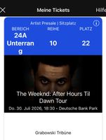 The Weeknd 1x Ticket, 30.Juli 2026, Frankfurt, Unterrang!