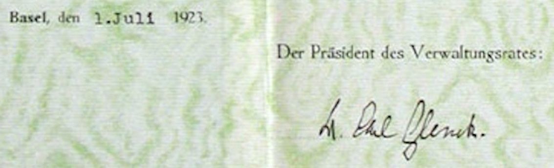 Documenti: Schulthess & Co. AG, Basel - 1923 – Usato da Solothurn venduto da Sgasche 1