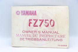 Yamaha Motorrad FZ750 1985 Betriebsanleitung