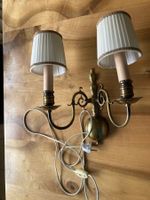 Wandlampe, Messing, Vintage Stil, mit zwei Lampenschirme