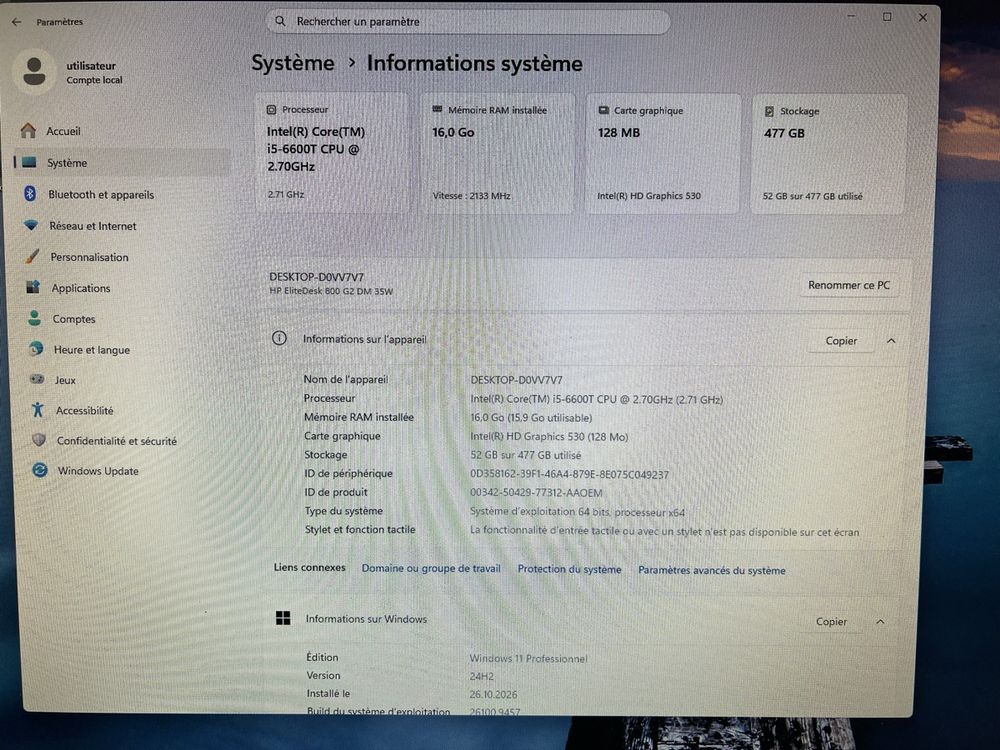 PC Mini HP EliteDesk 800 G2 Core i5 16 Go RAM 512 Go SSD (Gebraucht) in ...