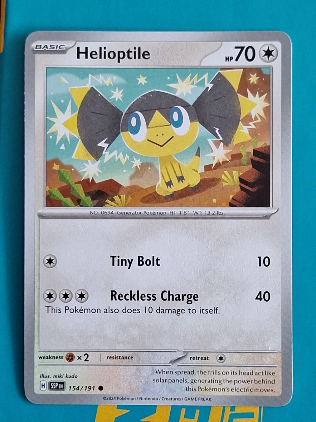 Pokémon Carte collezionabili: Helioptile - Pokemon Surging Sparks – Usato da Altstätten SG venduto da GGsGameshop