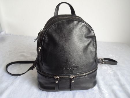 Orig. " Liebeskind " Echtleder Schwarzes Rucksack