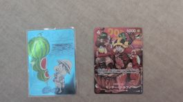 SET One Piece 29th Monkey.d.Luffy promo & Natsucomi cards NM