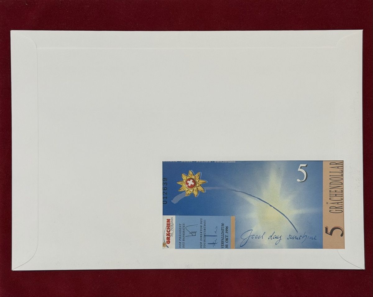 Banknoten: Enveloppe illustrée 5 Gräschendollar CH 1996 – Neu und originalverpackt aus Cortaillod von Soleil_de_Neuchatel 1