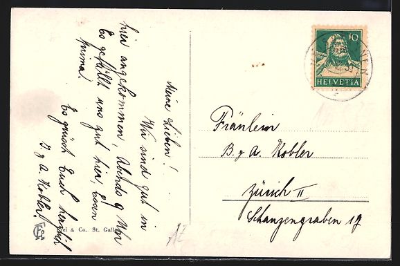 Cartoline postali: Weisstannen, Ortsansicht mit Gonzen und  – Usato da Berlin venduto da bartko-reher 1