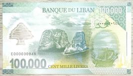 Líban 100.000 Livres Polymer Comemorative UNC _3