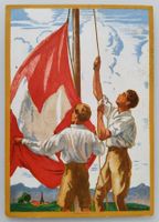 Bundesfeierpostkarte Nr.49 - 1929 - Fahnenaufzug gest.