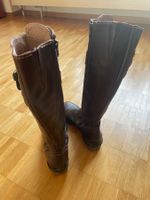 Schicke braune Lederstiefel Gr. 35