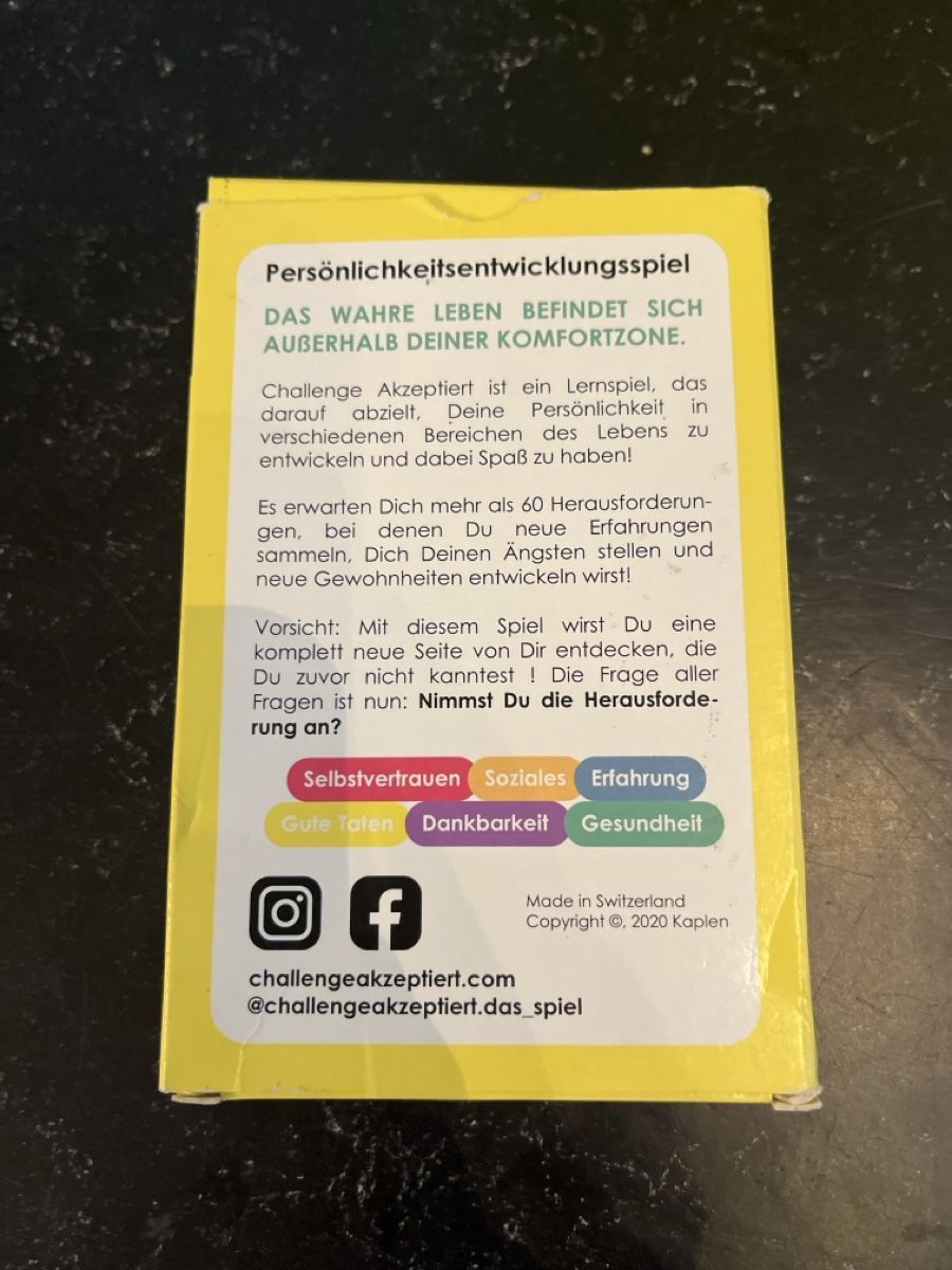 Cartoline: Challenge Akzeptiert Persönlichkeitsentwicklungsspiel – Usato da geroldswil venduto da Mimisa 2