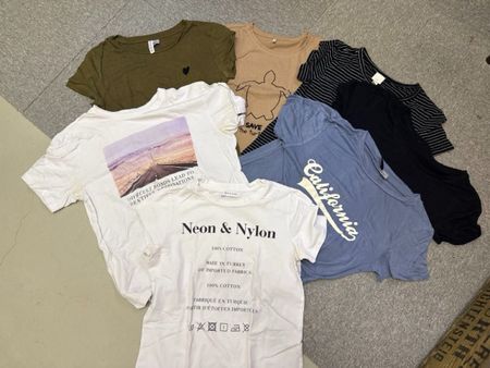 set mit sieben t-shirts, grösse s (h&m, only, even&odd)