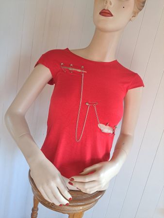 FIFIA MODE PARIS Top Oberteil Shirt 90s Vintage S 36