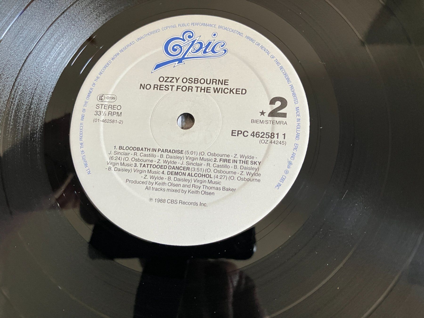 Dischi in vinile: Ozzy Osbourne – Usato da Aarwangen venduto da Jukebox3 9