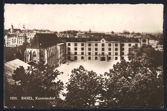Cartoline postali: AK Basel, Blick auf den Kasernenhof – Usato da Berlin venduto da bartko-reher