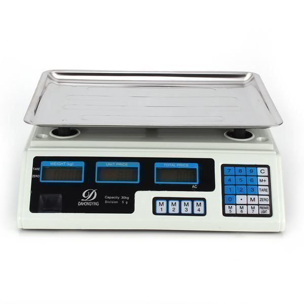 WIKISTORE Digitalwaage 30 Kg – 1,0 G Auflösung, LCD Mit Hintergrundbeleuchtung, Edelstahl-Wiegefläche, Stückzählung, Für Profi & Hobby