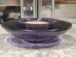 Kerzenhalter aus Ģlas, violett Ø 10 cm