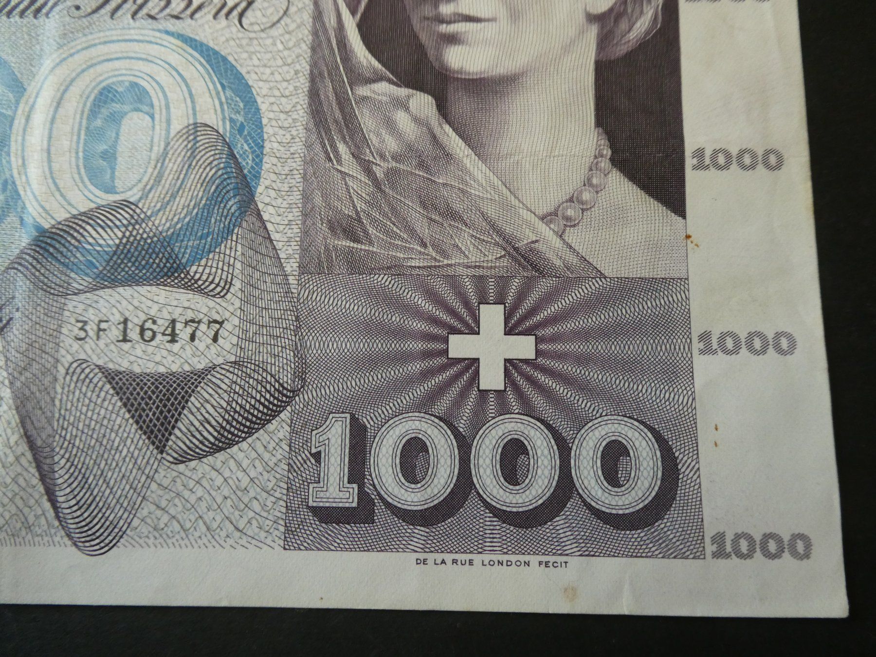 Banknoten: Schweiz 1963, 1000 Franken – Gebraucht aus Hinterforst von rohusri 4