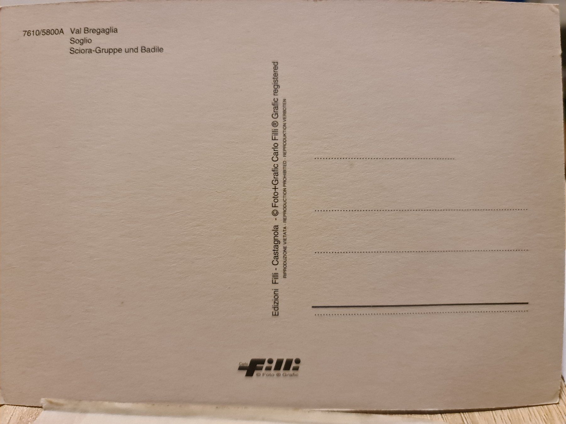 Cartoline postali: Ansichtskarte Val Bregaglia – Usato da Dintikon venduto da Vexi 1
