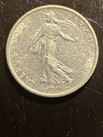 France, RARE 1/2 FF 1967 Nickel