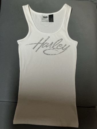Harley Davidson Damen Top Grösse S weiss Strass 