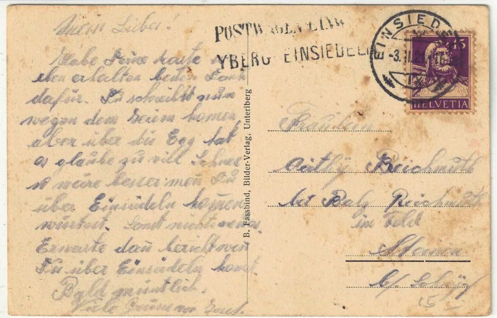 Cartoline postali: Oberiberg - Dorfpartie - animee – Usato da Ettingen venduto da Kartenplanet 1