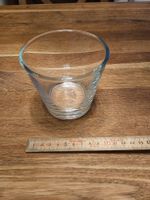Kerzenglas transparent rund 9 cm Höhe guter Zustand
