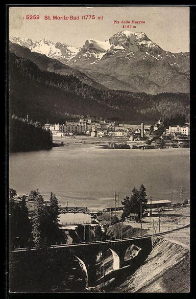 Ansichtskarten: AK St. Moritz-Bad, Piz della Margna – Gebraucht aus Berlin von bartko-reher
