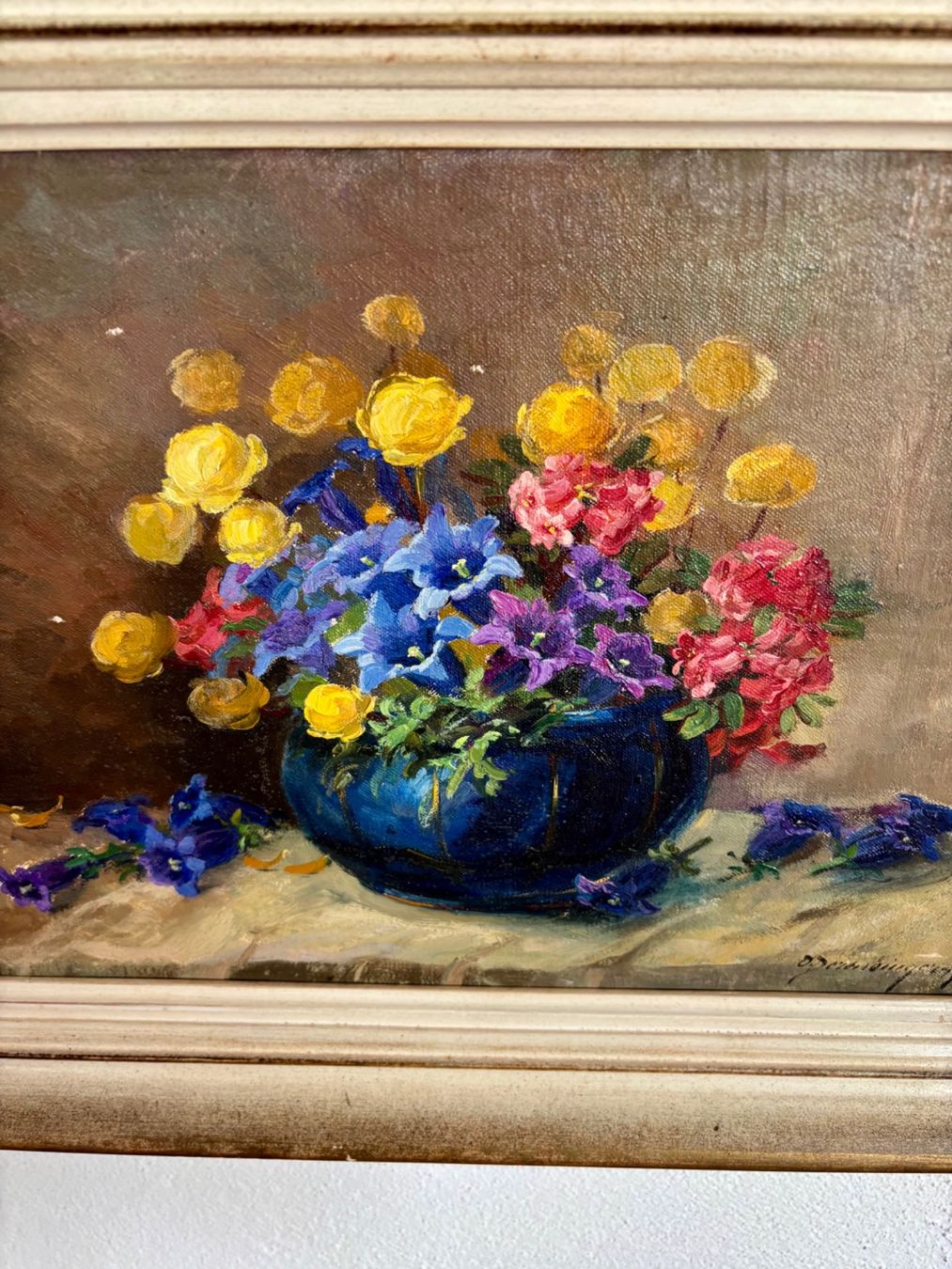 Blumenstillleben, Oel auf Leinwand von Olga Derendinger-Roux (Gebraucht ...