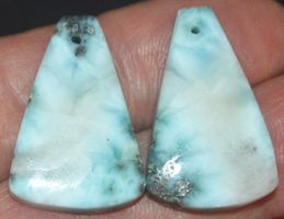 Anhänger Set gelocht L-8058 – 1 Paar Larimar 41.90 Karat je