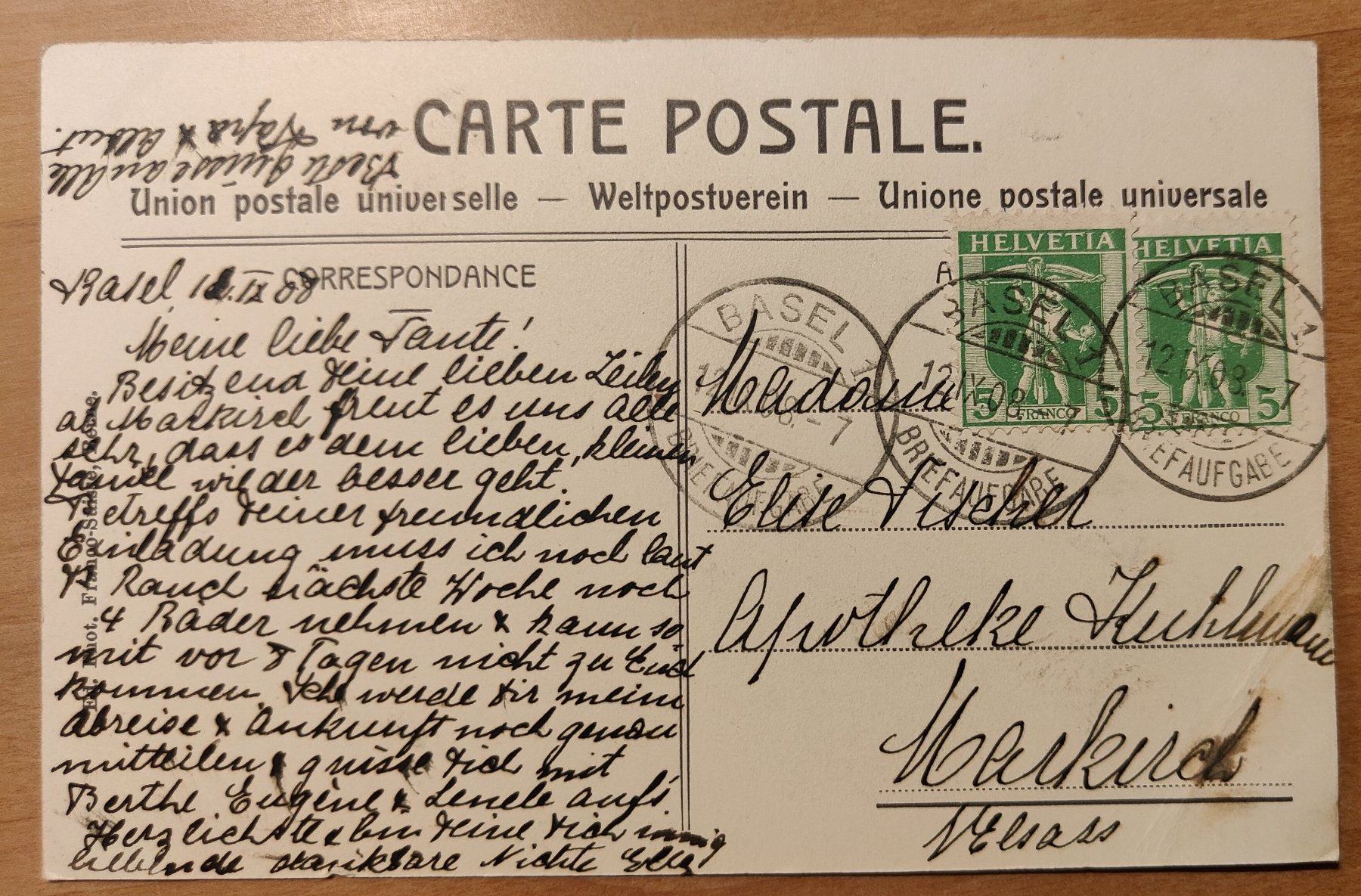 Cartoline postali: Basel Petersgraben um 1905 – Usato da St. Erhard venduto da Chaeferli6 1