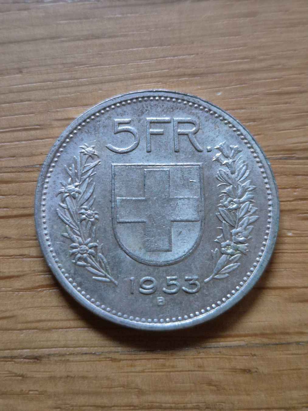 Alle Münzen: 5 Franken 1953 - Silber - Top-Stück! – Gebraucht aus Mels von Goldenfalcon