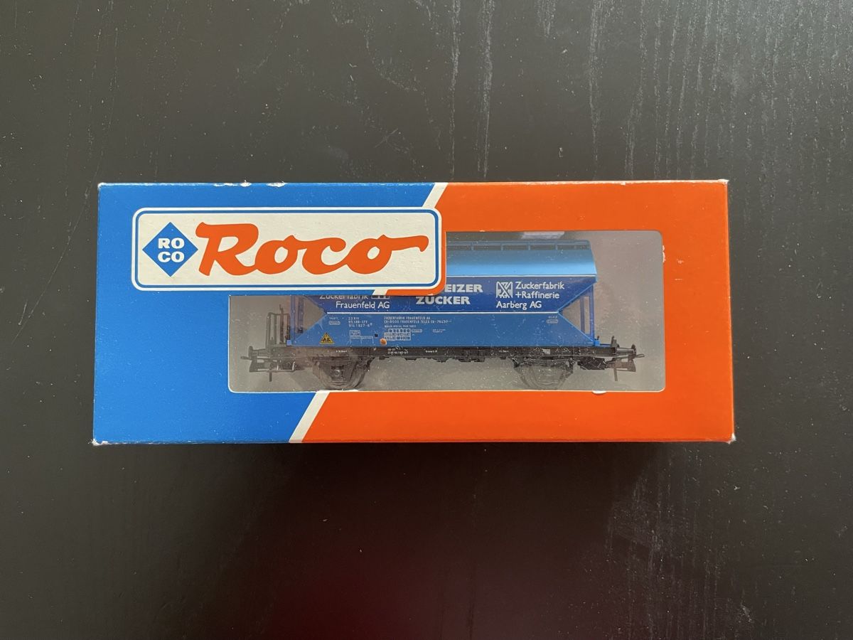 Roco Modellini di ferrovie: Roco Güterwagen Schweizer Zucker AG – Nuovo (secondo la descrizione) da Biasca venduto da gven94