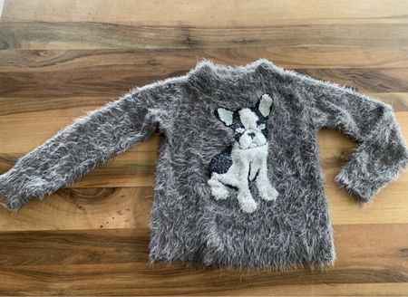 Flauschiger Pullover Pailletten Grösse 134 140 C&A Hund