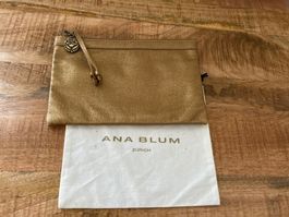 Ana Blum Kosmetik Täschchen Leder / gold-bronzé