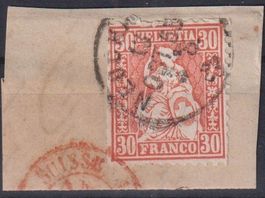 Sitzende Helvetia 30 Rp (Nr.33).V-O++++