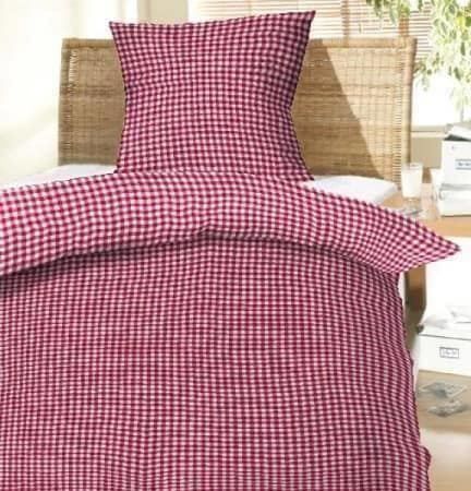 Biancheria da letto: Seersucker Bettwäsche Kölsch rot – Nuovo e nell'imballaggio originale da Thalheim an der Thur venduto da elmarket 1