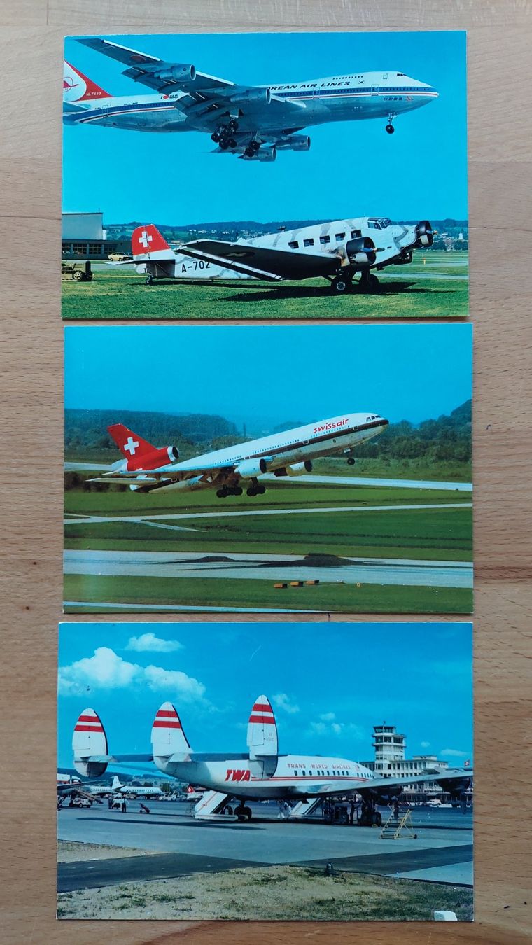 Cartoline postali: 30 Ansichtskarten Aviatik Schweiz gestempelt vor Ersttag – Usato da Obfelden venduto da Foto_Bild_Kunst_Buch 6