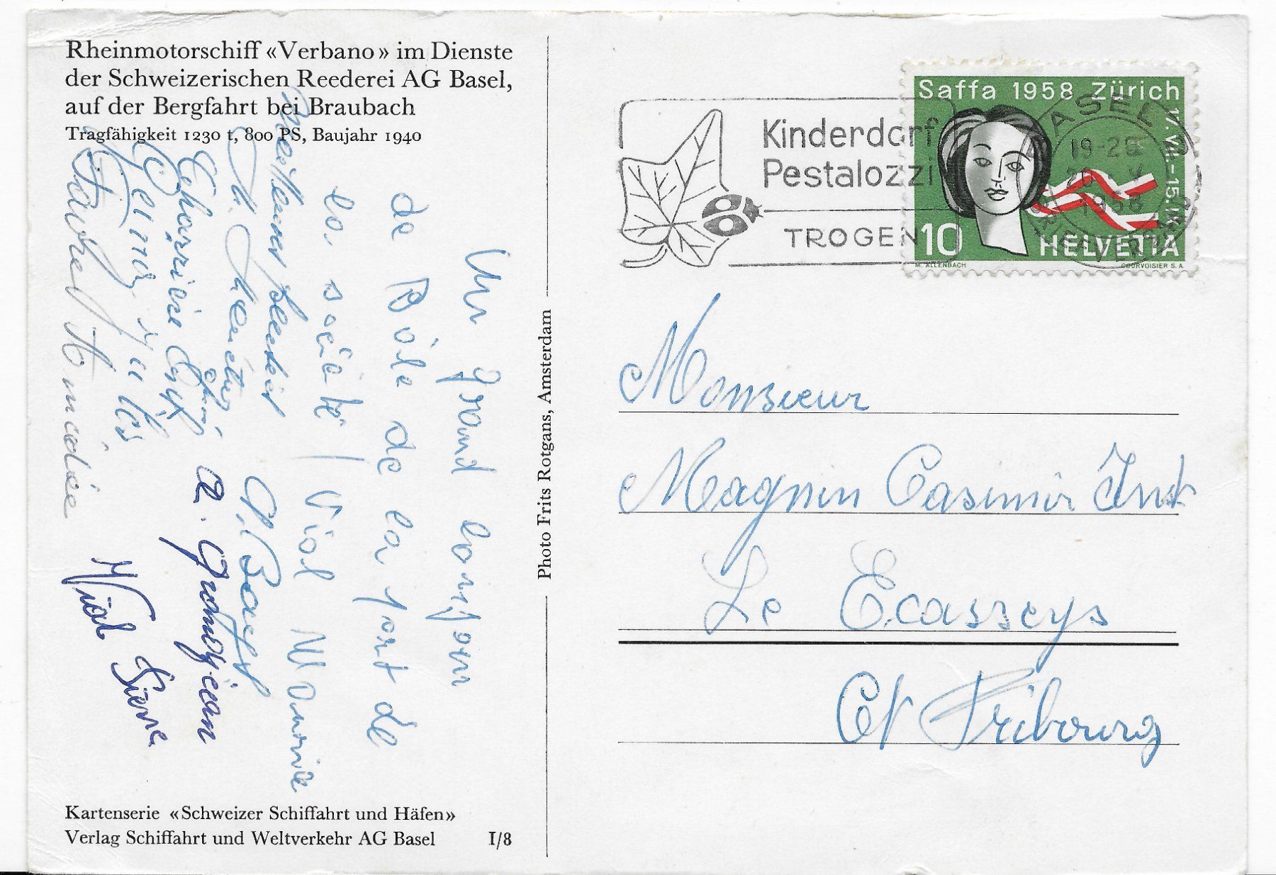 Cartoline postali: Rheinmotorschiff "Verbano" – Usato da Hefenhofen venduto da Richsalz 1