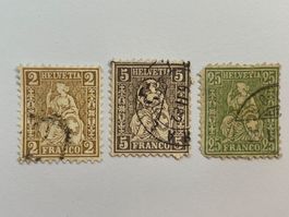 Sitzende Helvetia Lot, gestempelt