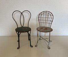 2 x Deko Stühle aus Metall, 22 cm hoch - Stuhl