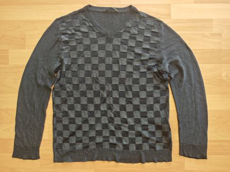 Original Louis Vuitton Damier V-Neck Pullover M/52 Anthrazit