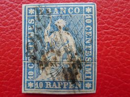 Strubel mit ABART: 23B.1.06, breite QUETSCHFALTE +Attest