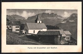 Furna, Teilansicht mit Kirche gegen Drus