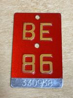 40. Geburtstag - Velonummer, Fahrradnummer, Veloschild BE 86